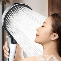 New Big 135mm High Pressure Shower Head Black 3 Modes Water Saving Spray Nozzle Massage Rainfall Shower Bathroom Accessories