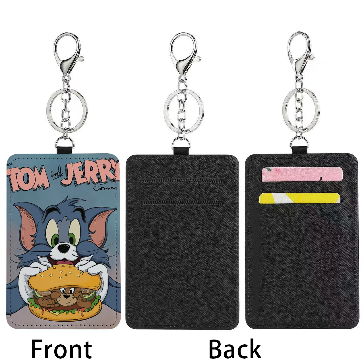 Tom and Jerry Portable Transportation Bus Card Holder Keychain Work ID badge Travel Backpack Bag Card Holders Keychains Wallet view 5