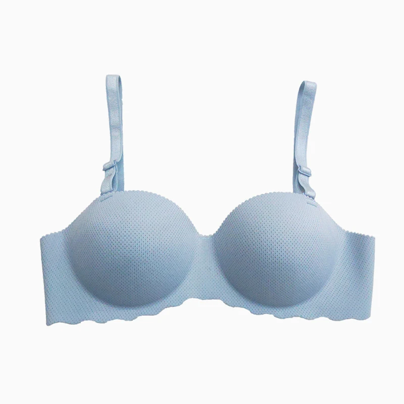 1 Piece Lingerie Female Solid Color Non-marking One-piece Bra Small Breasts Gathered to Adjust the Breathable Comfortable Girl B