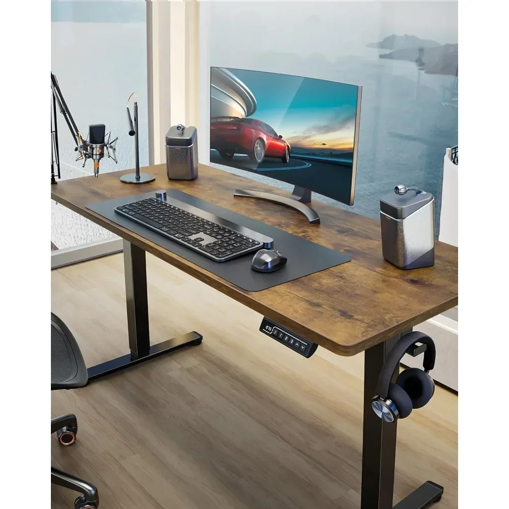 

ad Height Adjustable Electric Standing Desk, 55 x 28 Inches Sit Stand up Desk, Memory Computer Home Office Desk