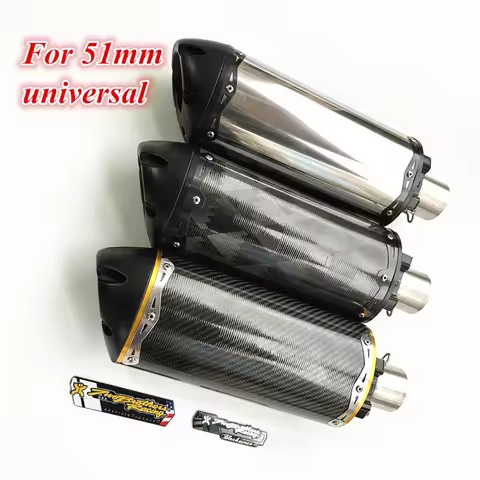 For Motorcycle Exhaust Pipe Carbon Fiber USA Two Brothers Muffler CNC Steel Escape Moto Kawasaki Z1000 R1 GSR750 R6 CBR600 51mm