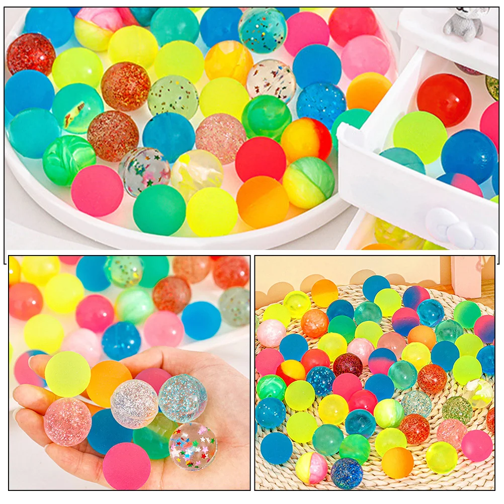 24 Pcs Colorful Bouncy Balls Small Throwing Kids Bounce Toys Round Bulk Rubber Child