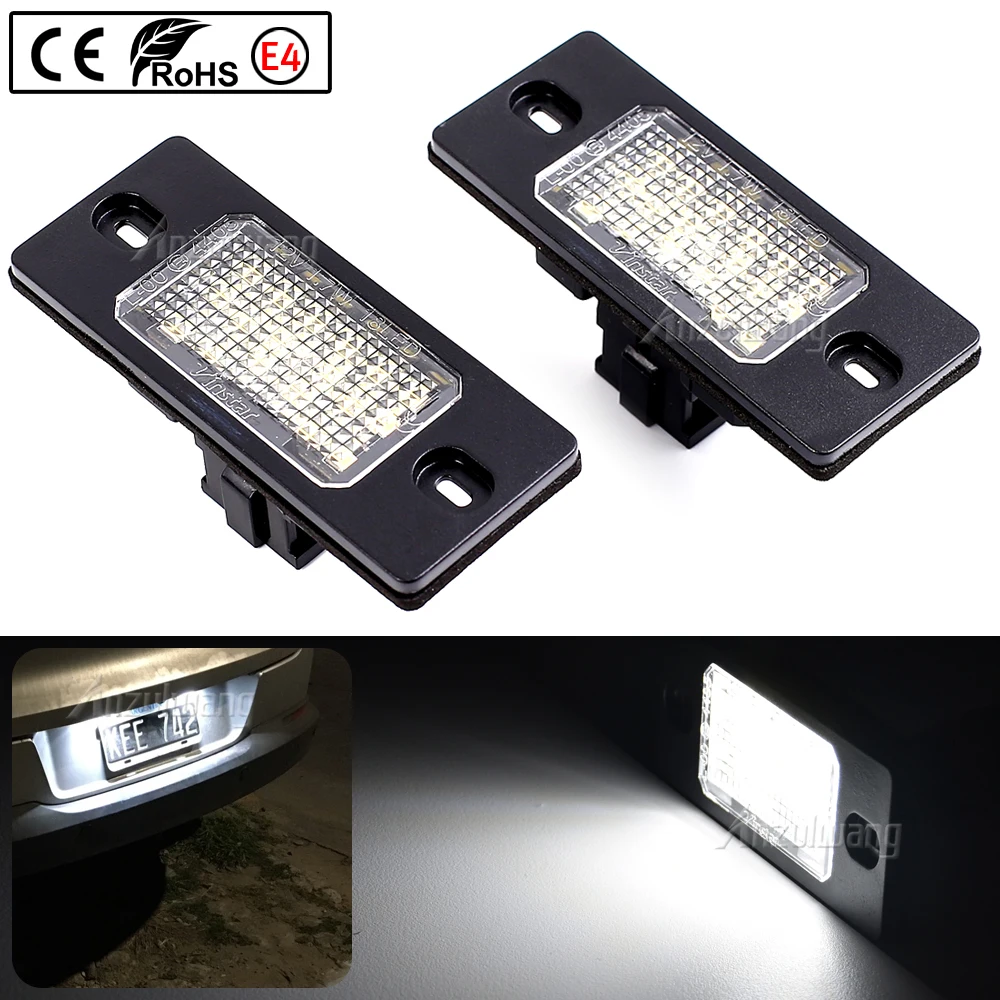 2pcs Error Free Car LED Number License Plate Light Lamp for VW Touareg Tiguan Golf 5 Passat B5.5 5D Porsche Cayenne