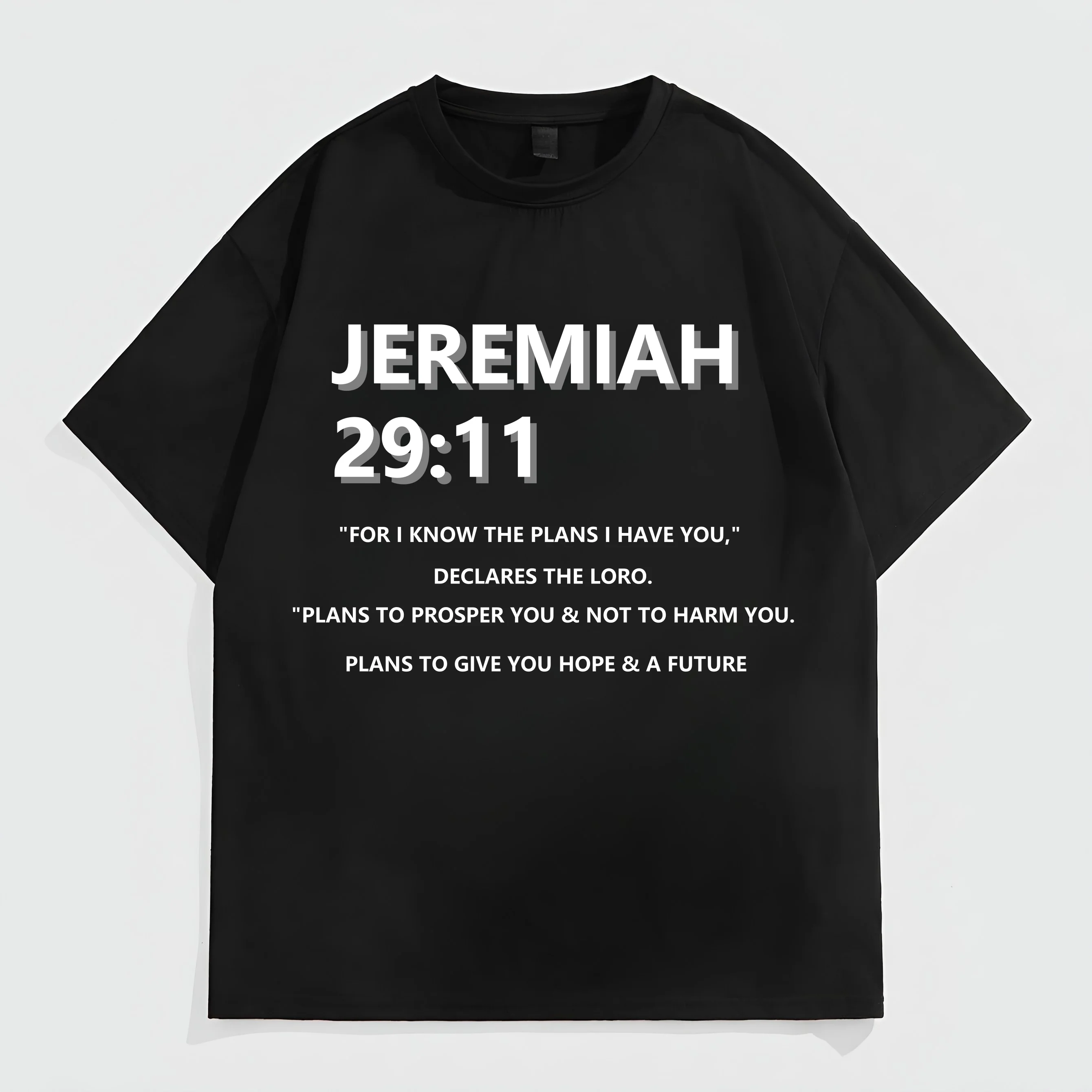

Teevo Men's Casual T-Shirt with Inspirational Bible Verse Print for Daily Wear