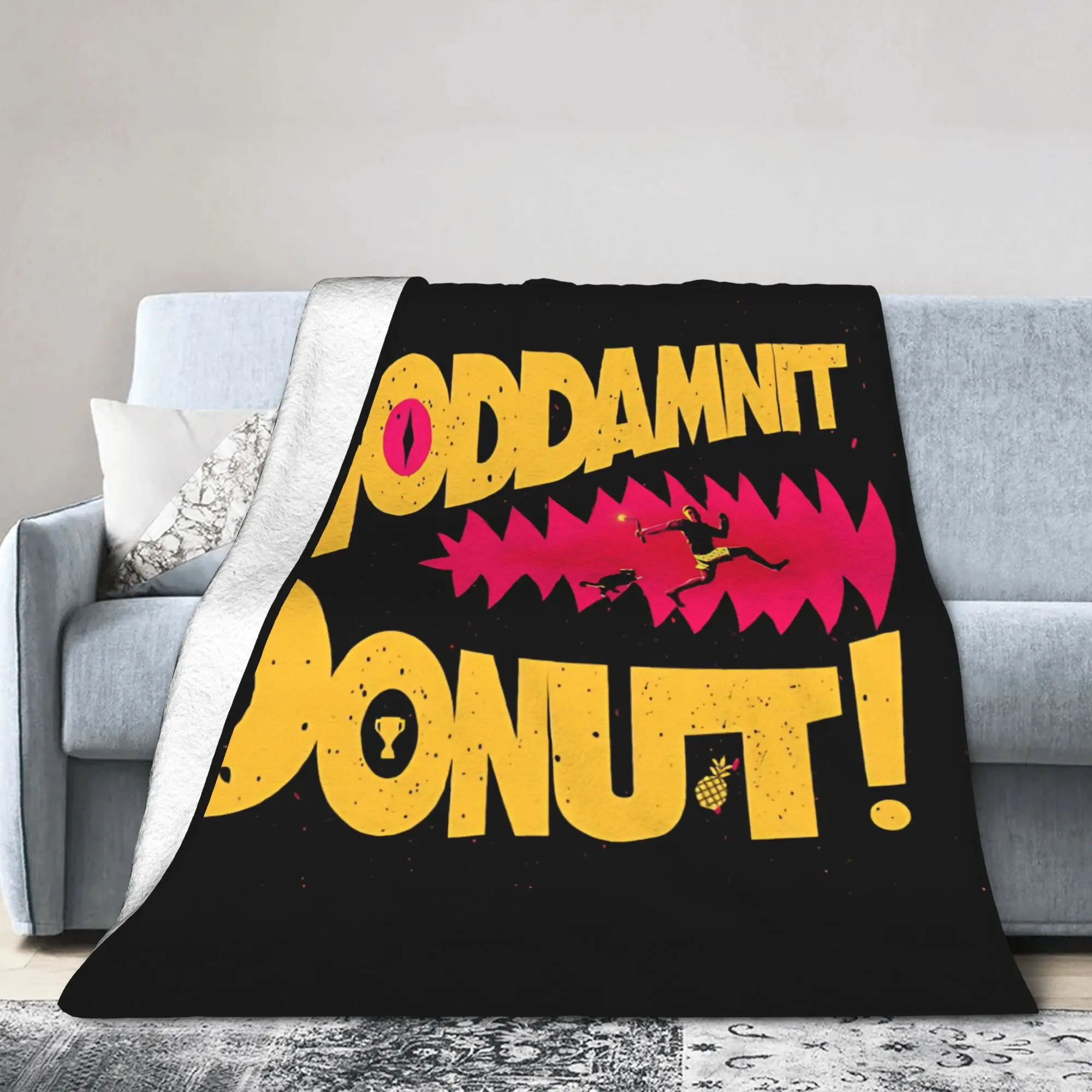 Goddamnit Donut Blanket Flannel Dungeon Crawler Carl Lightweight Throw Blanket for Airplane Travel Bed Rug