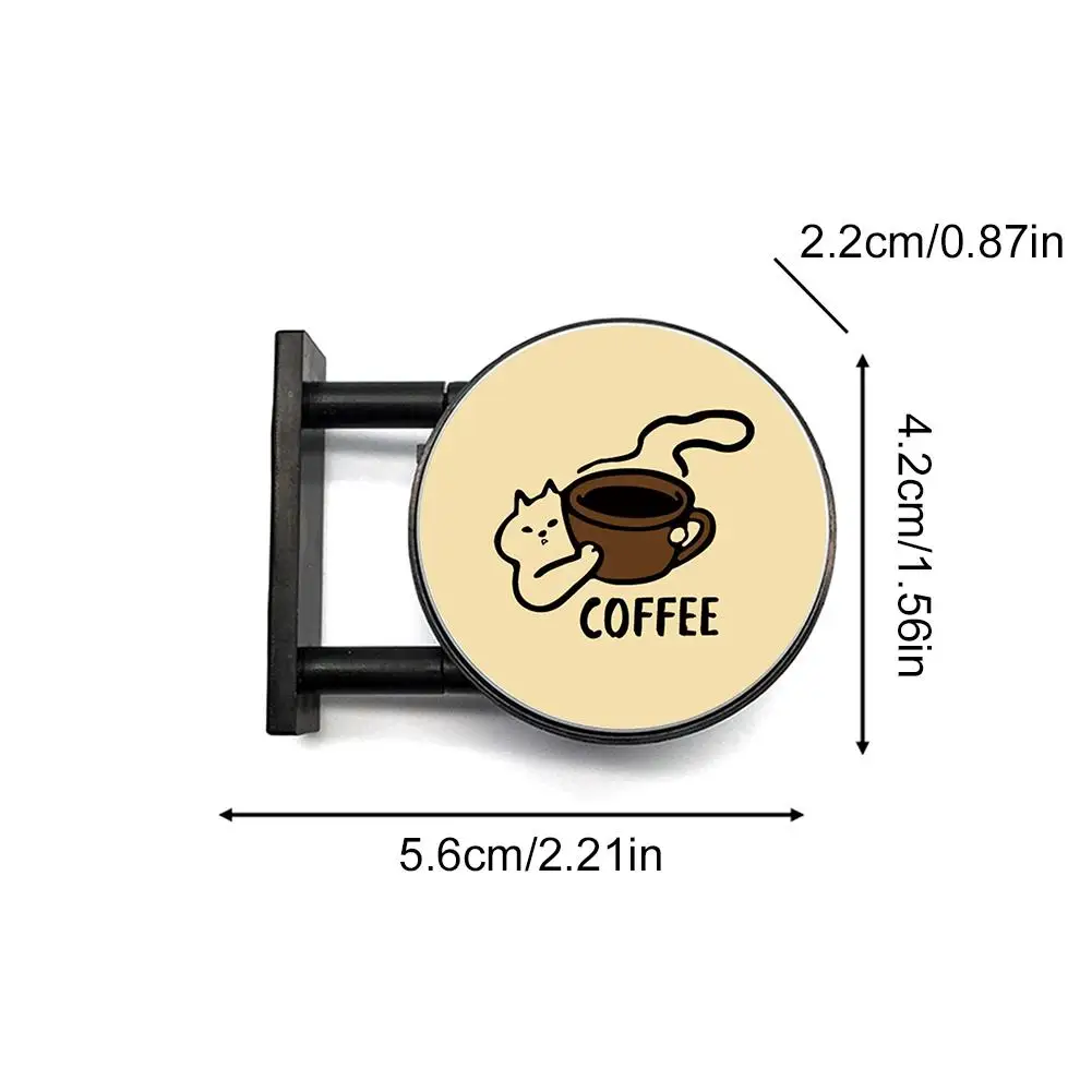 Niedlicher Katzen-Kaffee-Licht-Kühlschrankmagnet, Mini-Retro-Kaffeeschild, Magnetische Stimmungslampe, Heim-Café-Büro-Deko-Accessoires – Detail 12