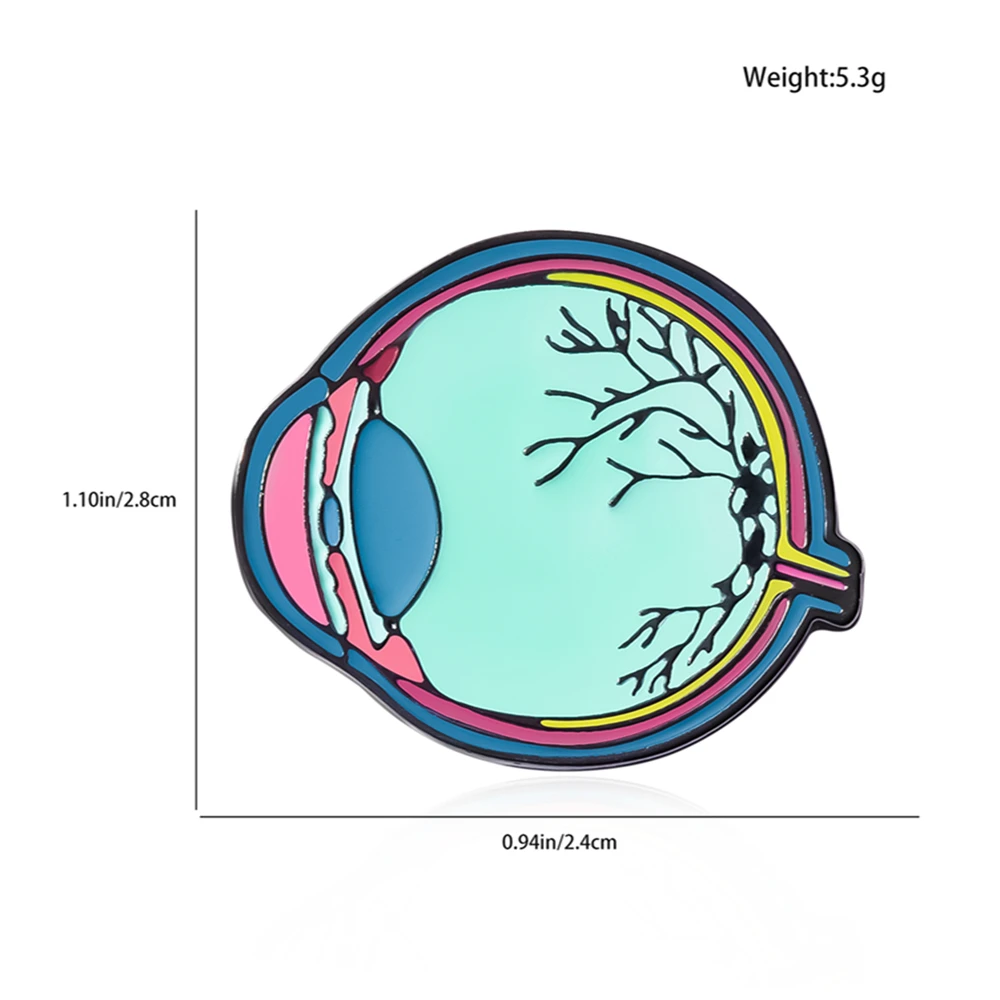 Eyeball Ophthalmology Anatomy Medicine Enamel Pin Brooch Badge Lapel Lanyard Backpack Gift for Ophthalmologist Doctor Nurse