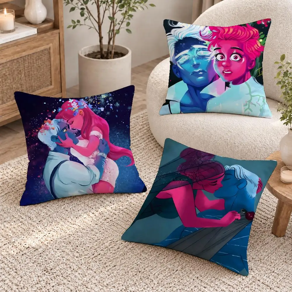 Hot Comic Lore Olympus Cushion Cover Short Plush Pillow Cover, Washable Wrinkle-Resistant for Sofa Bedroom Decor Gift