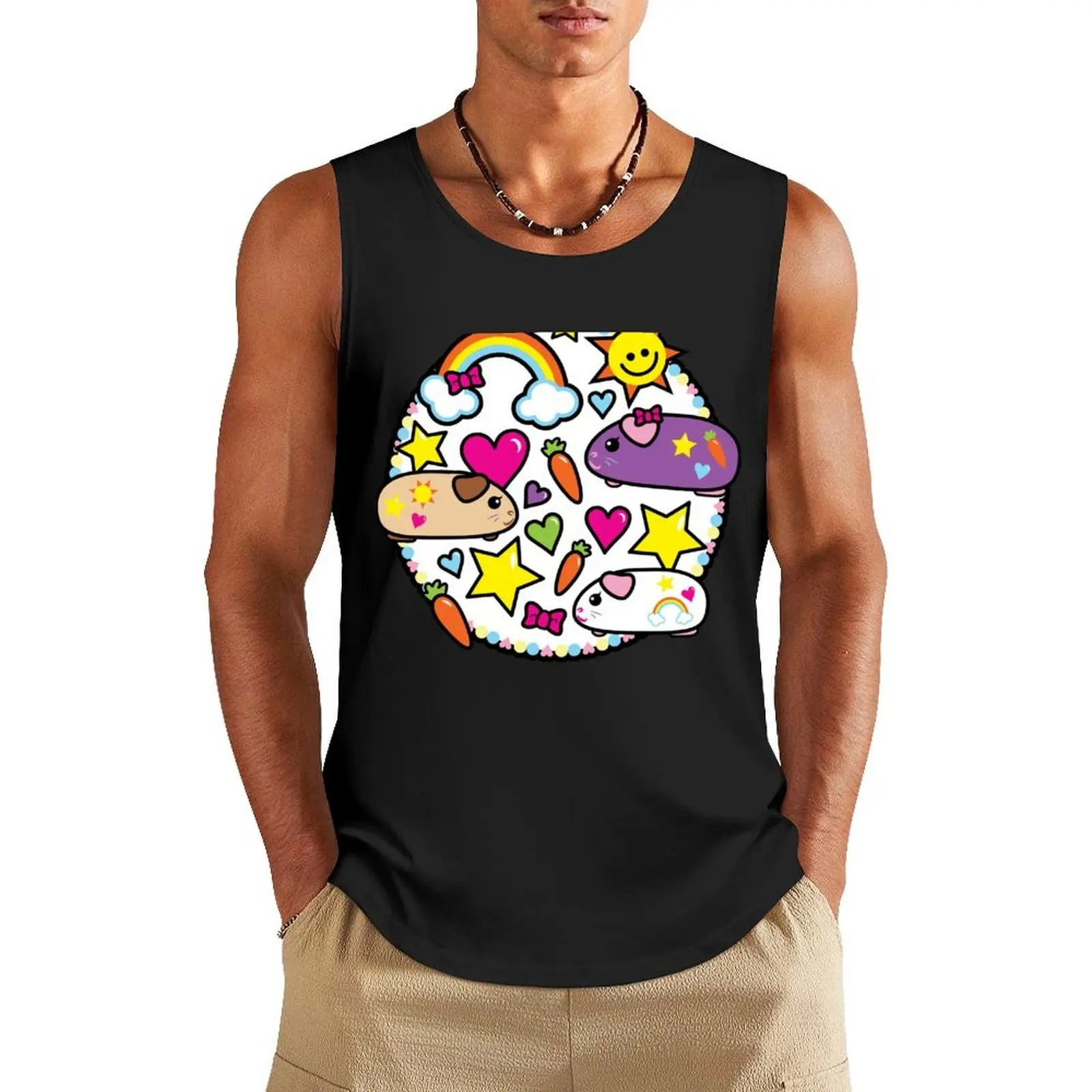 

Pop Pigz - Guinea Pig wa Kawaii! Tank Top summer clothes for men Gym wear Men's t-shirts