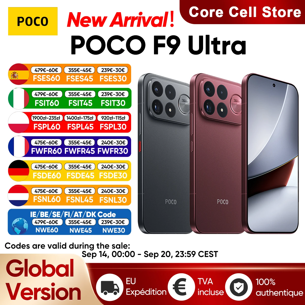 Globale Version POCO F9 Ultra 5G Smartphone Snapdragon ®   8 Elite Gen 5 6,9' 185Hz Ultrahelles AMOLED-Display 8050mAh (typ.) Akku 100W HyperCharge NFC IP68