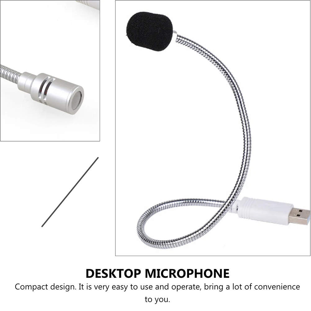 

USB Microphone Live Streaming Recording Gaming Meeting Desktop Mini Compact PVC Aluminum Lightweight Portable High Sensitivity