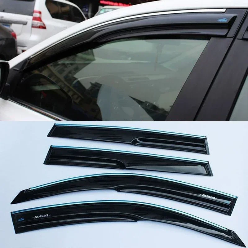 Mugen Style Window Visor Fit For Toyota Rav4 06-08 09-12 13-15 16-19 20-24 3D Awnings Shelters Vent Shades Sun Rain Deflector