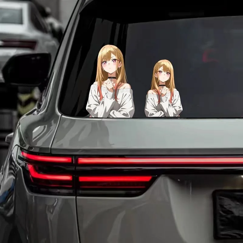 Car Stickers My Dress Up Darling Kitagawa Marin Anime Girl Decorat For Windshield Bumper Trunk Motorcycle Fuel Cap Computer Case