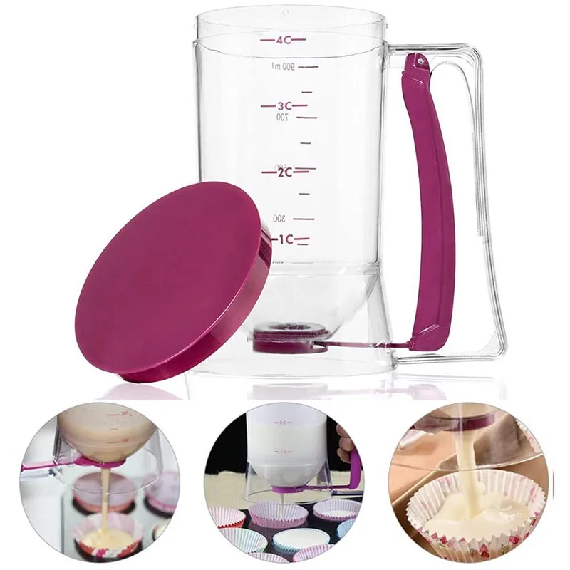 

Cupcake Pancake Cookies Cream Dispenser Cake Dough Mixer Baking Batter Dispenser Cooking Tools Funnel Measuring Cup Accessories