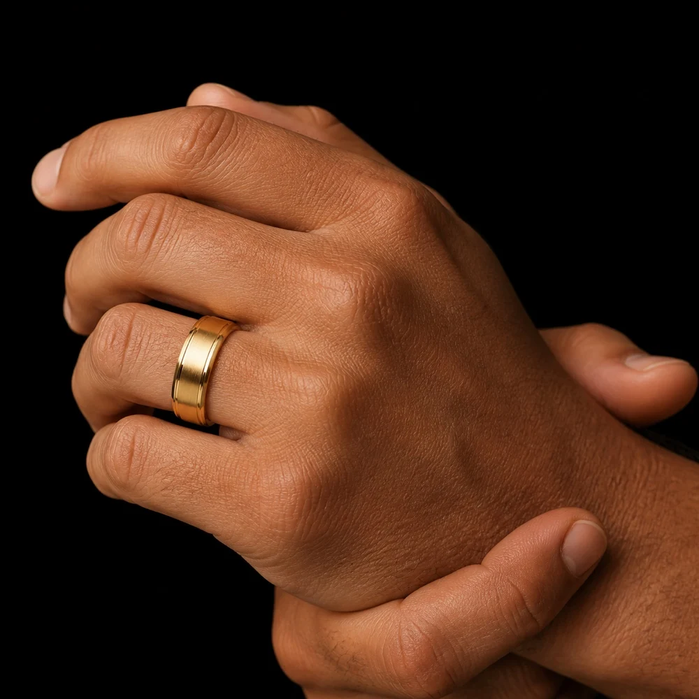 8mm Vintage Matte Frosted Stainless Steel Ring Simple Men Ring Fashion Jewelry Simple Accessories