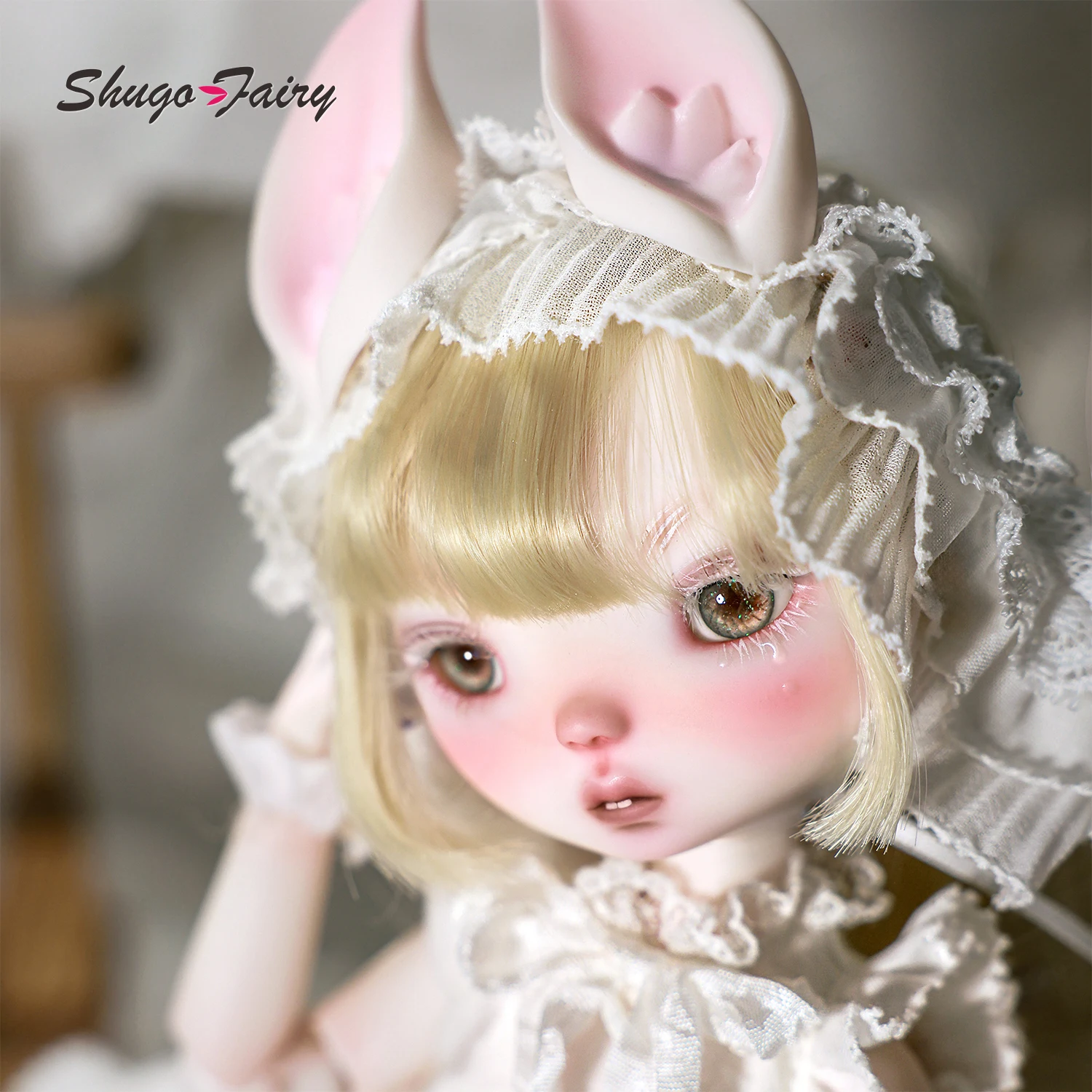 ShugaFairy 1/6 Ocelot B Fullset BJD – Handcrafted Cottagecore Doll Removable Ears Birthday Gift Resin Ball-Jointed Collectible