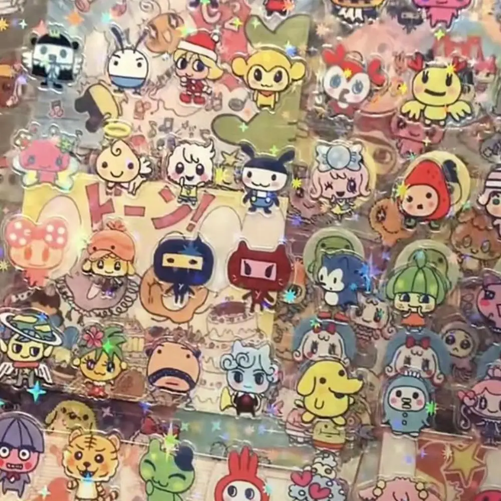 8 Uds. De pegatinas de película cortada de gráfico de píxeles estilo Tamagotchi de anime japonés, decoración de carcasa de teléfono de escritorio, cuenta de mano, accesorio diy de juguete