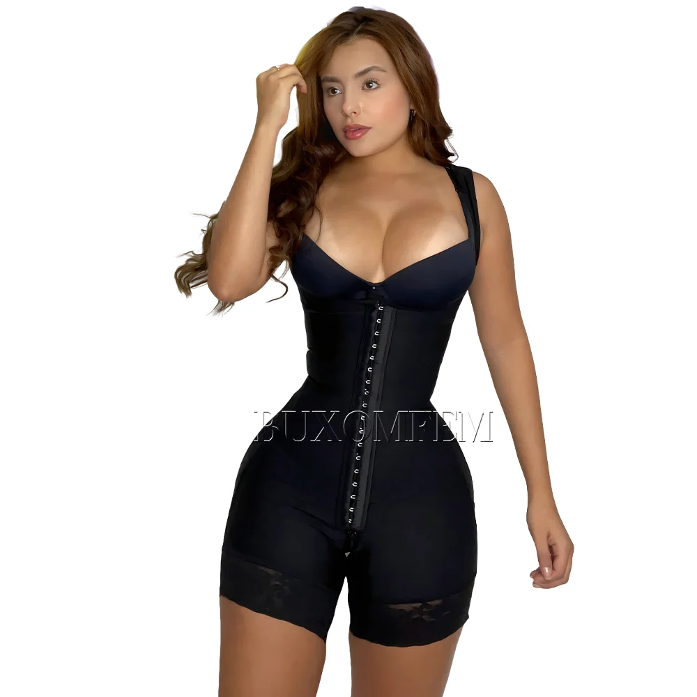 Slimming Sexy Breasted Shapewear Postpartum Open-Chest Sleeveless Adjustable Bodysuits with Hook Eyes Push Up Fajas Colombianas