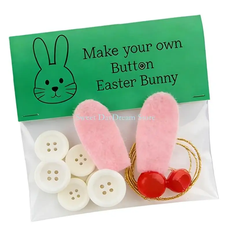 Y88C Festiwalowy zestaw do rękodzieła z guzikami do dekoracji wielkanocnych Królicze jaja Wzory zawieszek