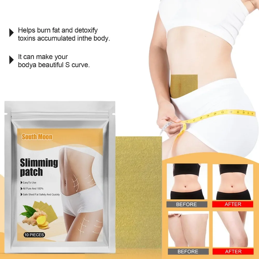 10pcs Ginger Body Sculpting Sticker Big Belly Small Waist Shaping and Tightening Navel Sticking Light Body Health Patch New