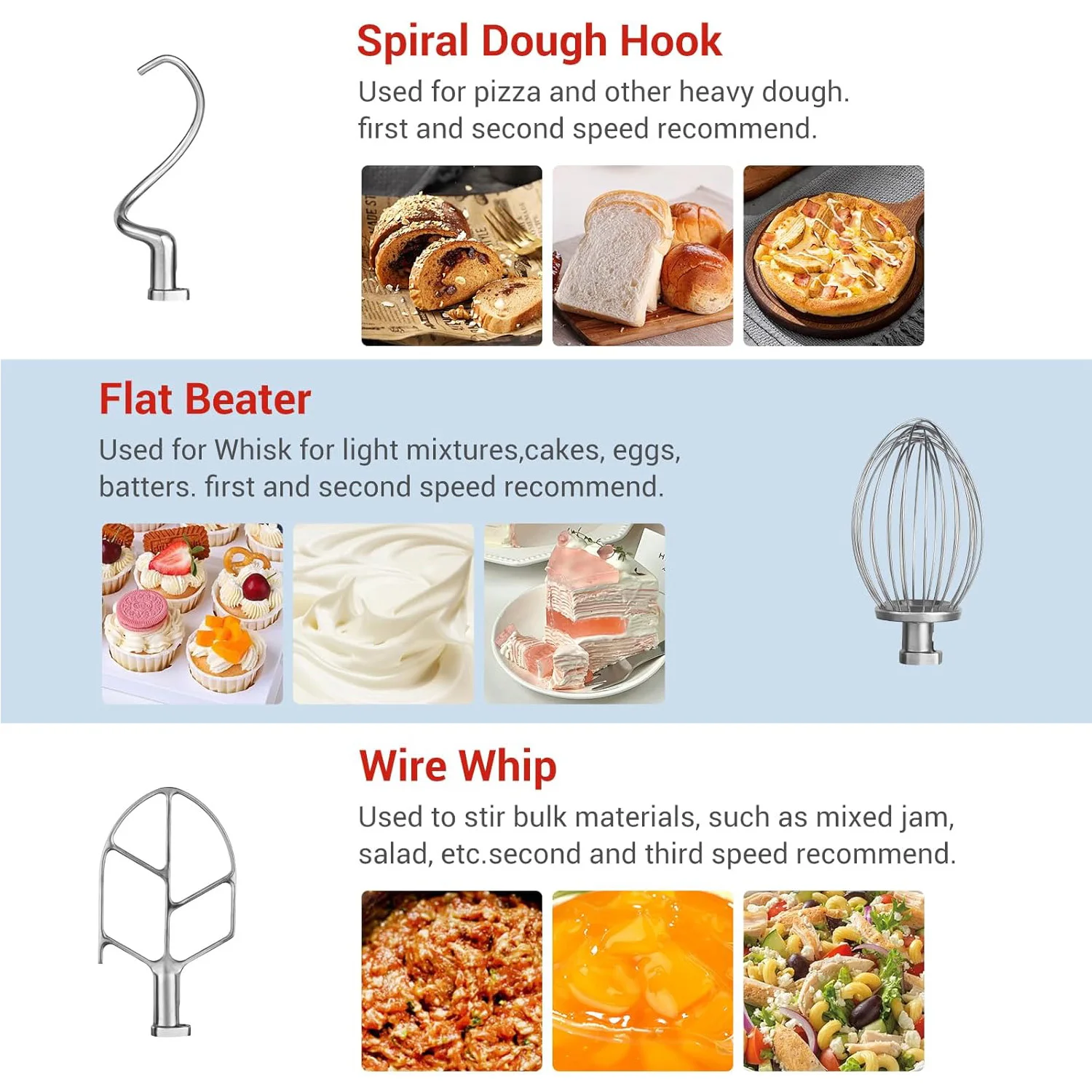 20Qt خلاط طعام تجاري 1100 واط حارس السلامة 3 سرعات قابل للتعديل توقيت وظيفة وعاء من الفولاذ المقاوم للصدأ للمخبز بيتزا