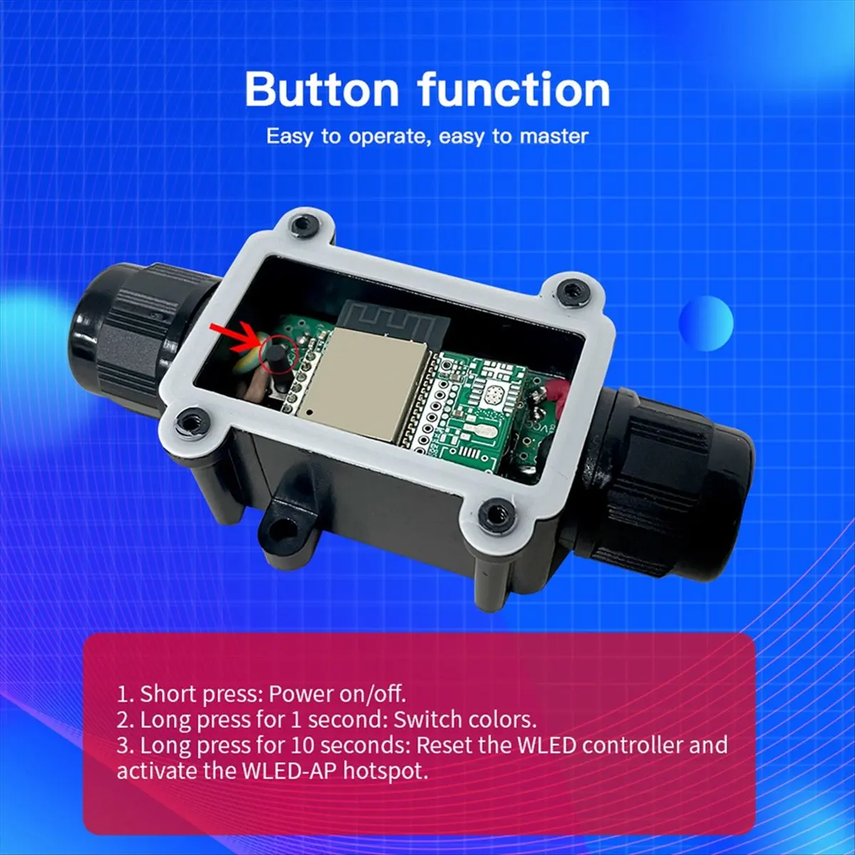 ■★New Arrival Fashion   WLED Controller IP65 Waterproof Mic Sound Music Dynamic RGB IC DIY WiFi WS2811 WS2812 SK6812 TM1814 WS28