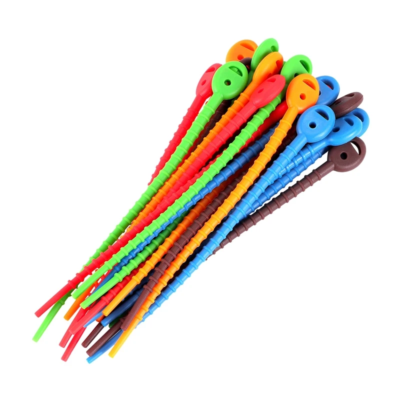 Silicone Cable Ties,Durable Zip Ties, Bag Seal Clips, Cable Straps, Bread Ties, Rubber Twist Ties For Home Office