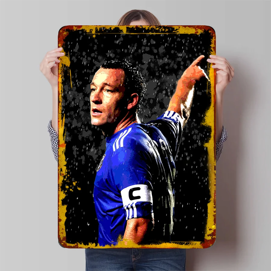 Football Legend John Terry Classic Moment Metal Poster Chelsea Captain Wall Art Decor for Bedroom Study Bar
