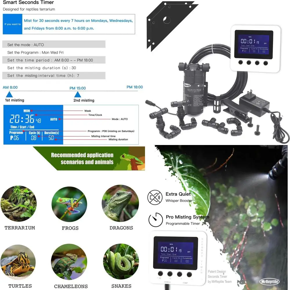 

Chameleon Frog Turtle Vivarium Mist System for Reptile Terrarium Tank