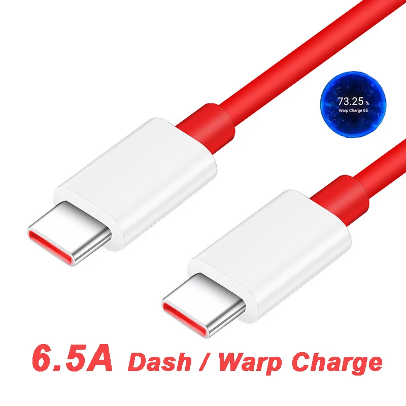 65W Warp Charging Cable 6.5A USB-C Dash Charging Cable For One Plus 9 Pro 8T 5G 1+8 Pro Nord 1+8 1+7T Pro 1+7T 1+6T 1+5
