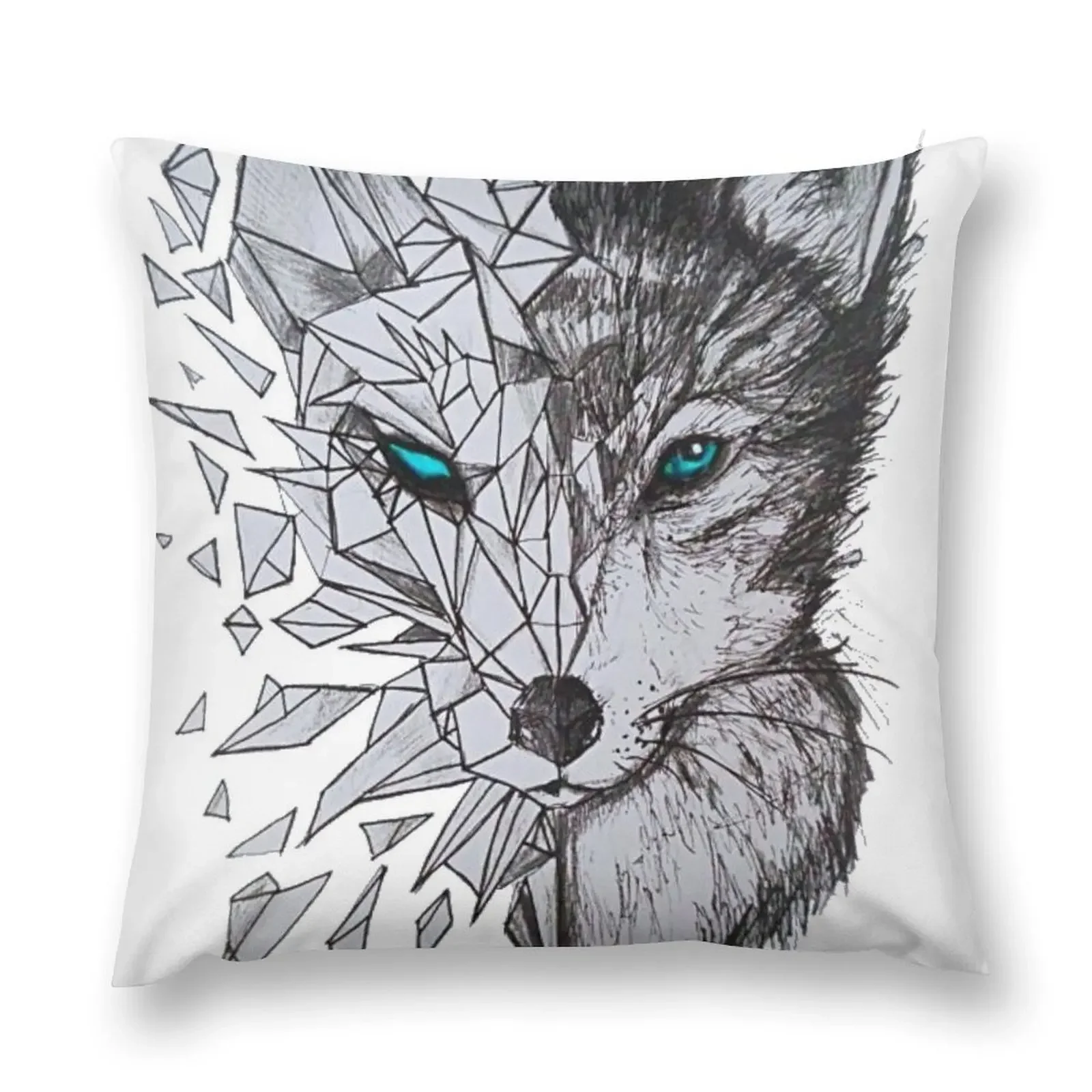 

Geometric Wolf Throw Pillow New year christmas ornaments 2025 pillow