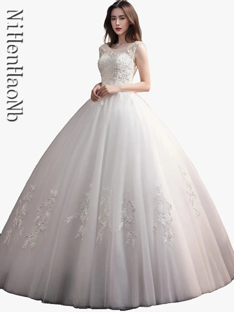 2024 New Robe De Noiva Wedding Dress Lace Appliques Wedding Gowns Princess Plus Size Vintage Brides