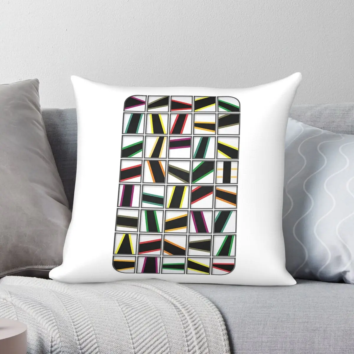 Pyramid Puzzle Overlay Pillowcase Polyester Linen Velvet Printed Zip Decor Pillow Case Bed Cushion Cover 18