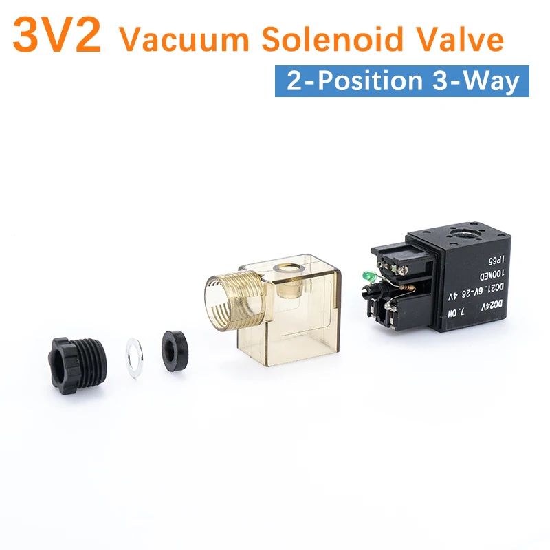 3V2-06-NC 3V2-08-NO Vacuum Solenoid Valve Direct Acting Valve Negative Pressure Reversing Valve High Frequency