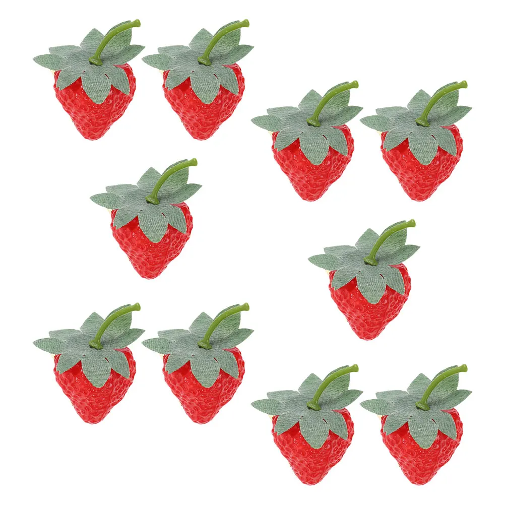 

10pcs Strawberry Hair Clips Mini Fruit Resin Decorative Accessories Girls Durable Hairpins Photo Shooting Fixing Hairstyles