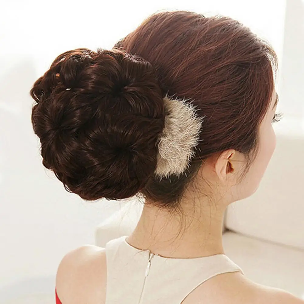 

Wavy Curly Synthetic Hair Bun Cover Hairpiece Clip Wig Scrunchie Hair Extensions Comb Clip Curly Extension Chignon Hair Pieces