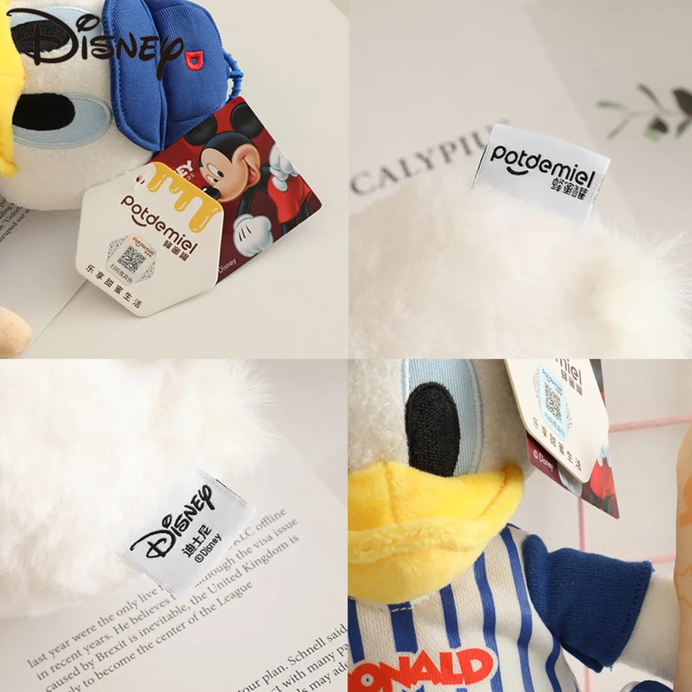 Disney genuíno requintado pato donald boneca de pelúcia pingente chaveiro bonito mochila chave do carro decoração pingente crianças presente aniversário
