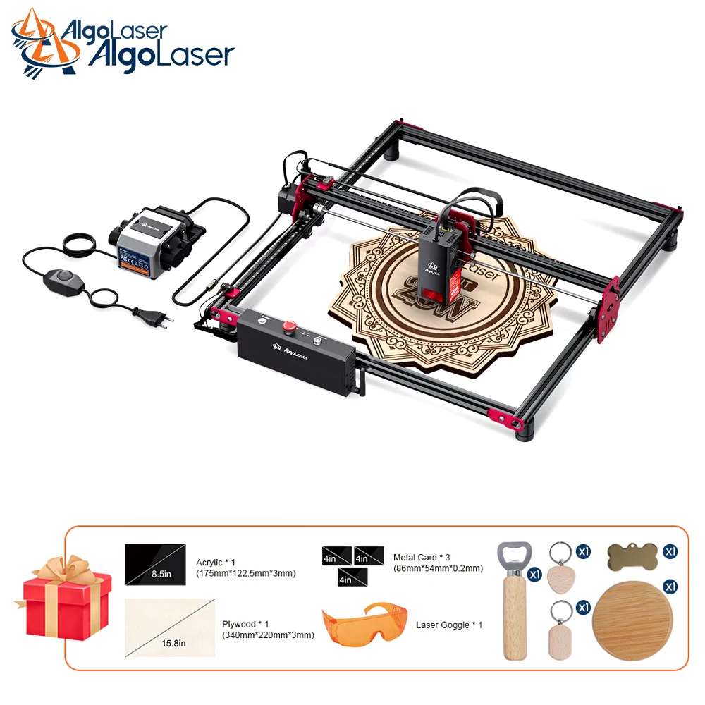 AlgoLaser DIY KIT 20W Laser Engraving Machine Quad-core Diode Laser Strong Cutting Ability Wi-Fi Controlled 30L Air-Assist Tools