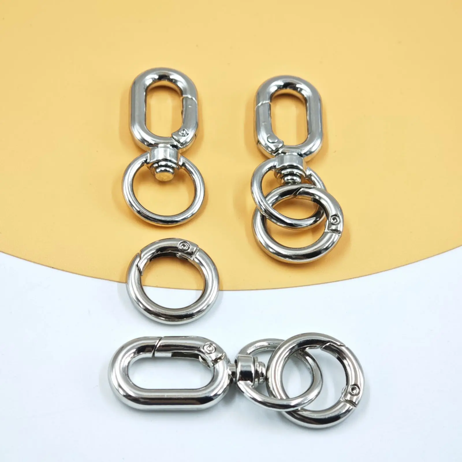 2pcs Double Opening Swivel Clasp Clips, Metal Swivel Spring Snap Hooks, Key Chain Clip with Key Ring for DIY Keys image 6