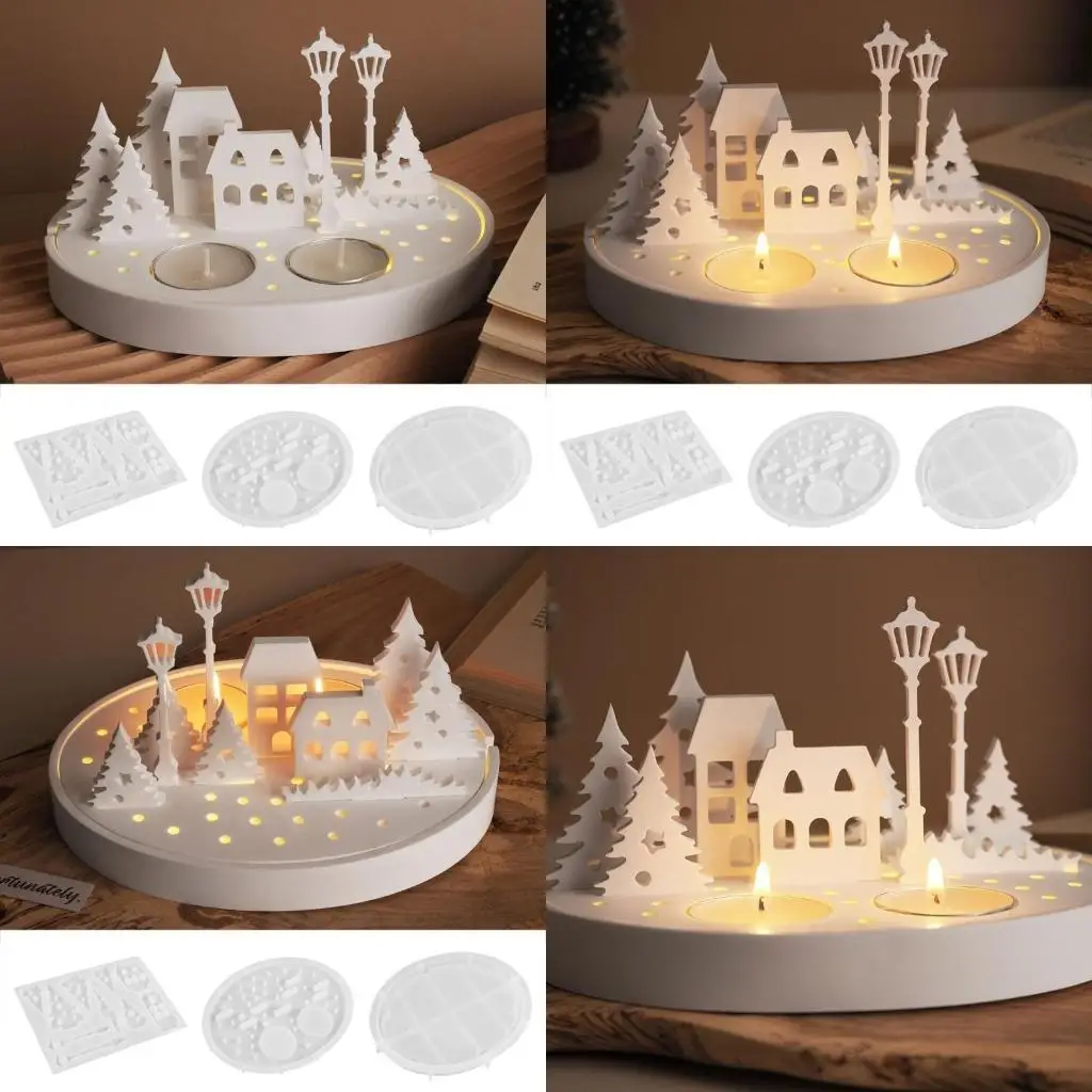 

J78F High Quality Silicone Mold for Artistic Street Scene Night Lamps and Holder Perfect for Home Decors and Gifts