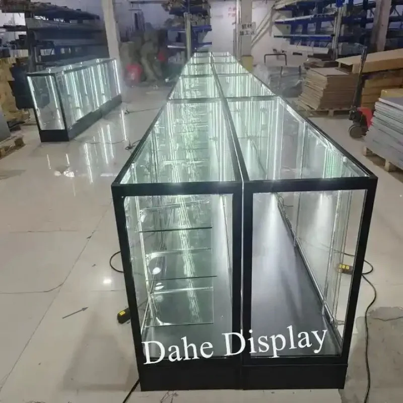 Custom.6ft Multi-purpose Assembled lock Glass Display showcase counter for retail sales counter designs store cabinets