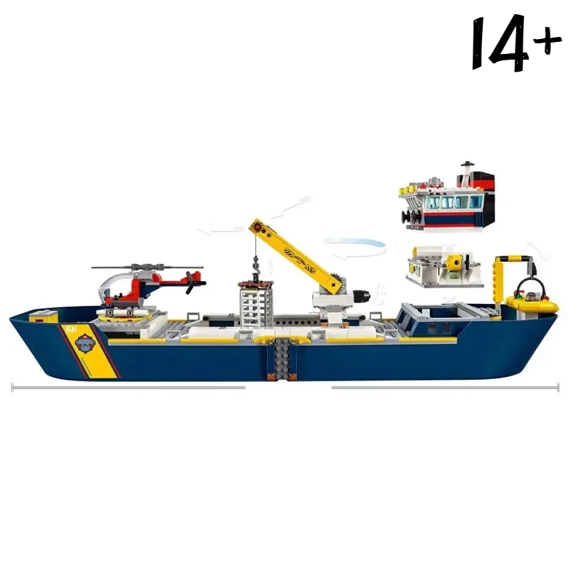 

2025 NEW 745pcs Urban Ocean Ship-60266 Fgurine Expedition Assembly Toys Children's Birthday Boys Gifts desktop decoration