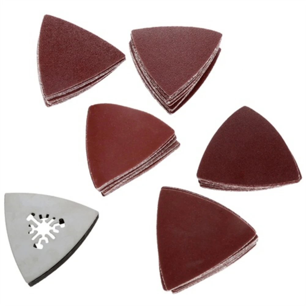 

100Pcs Sanding sheets Sandpaper +Triangular Sanding Pad Oscillating Multi-tool for Multimaster Fein Dremel Cutting