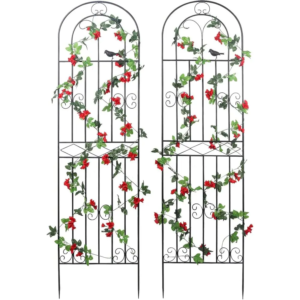 

Set of 2, 70.8 High Black Metal Garden Trellises, Ideal for Climbing Plants and Vines