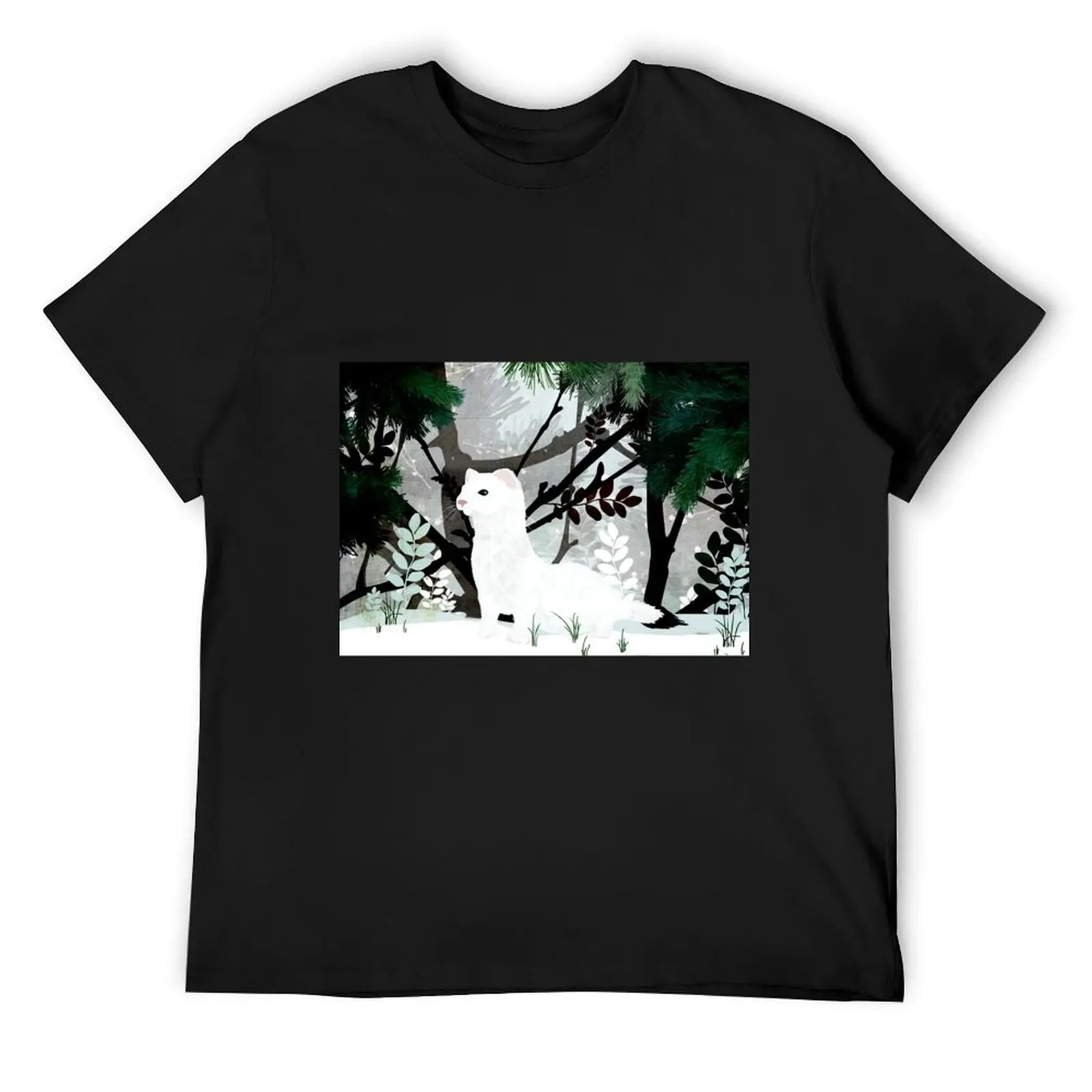 Ermine T-Shirt for a boy plus sizes oversized graphic tee heavyweights t shirt men 100℅ cotton