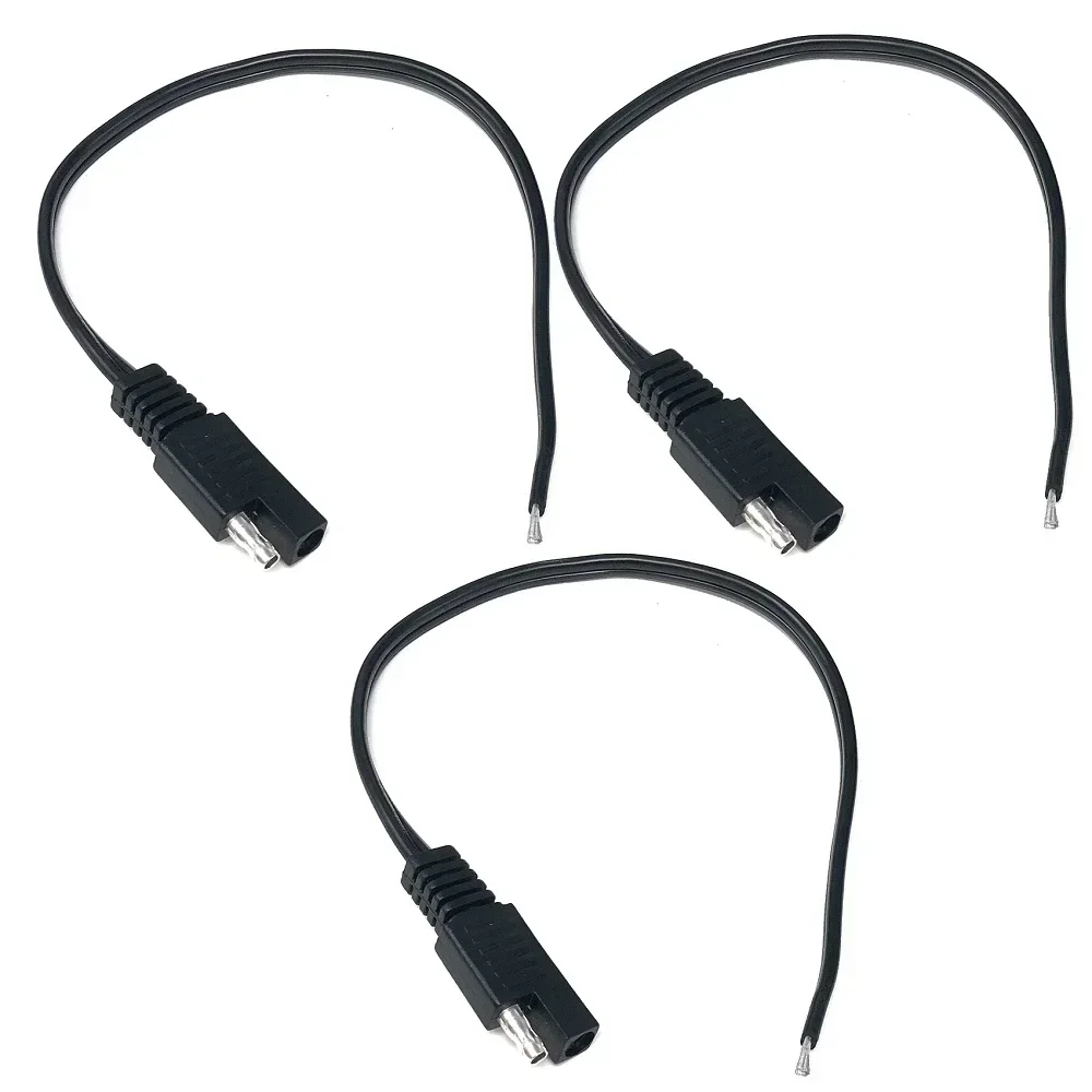 3 buah 30CM DIY kabel ekstensi otomotif daya SAE 18AWG 2 Pin dengan kabel konektor SAE pemutus cepat