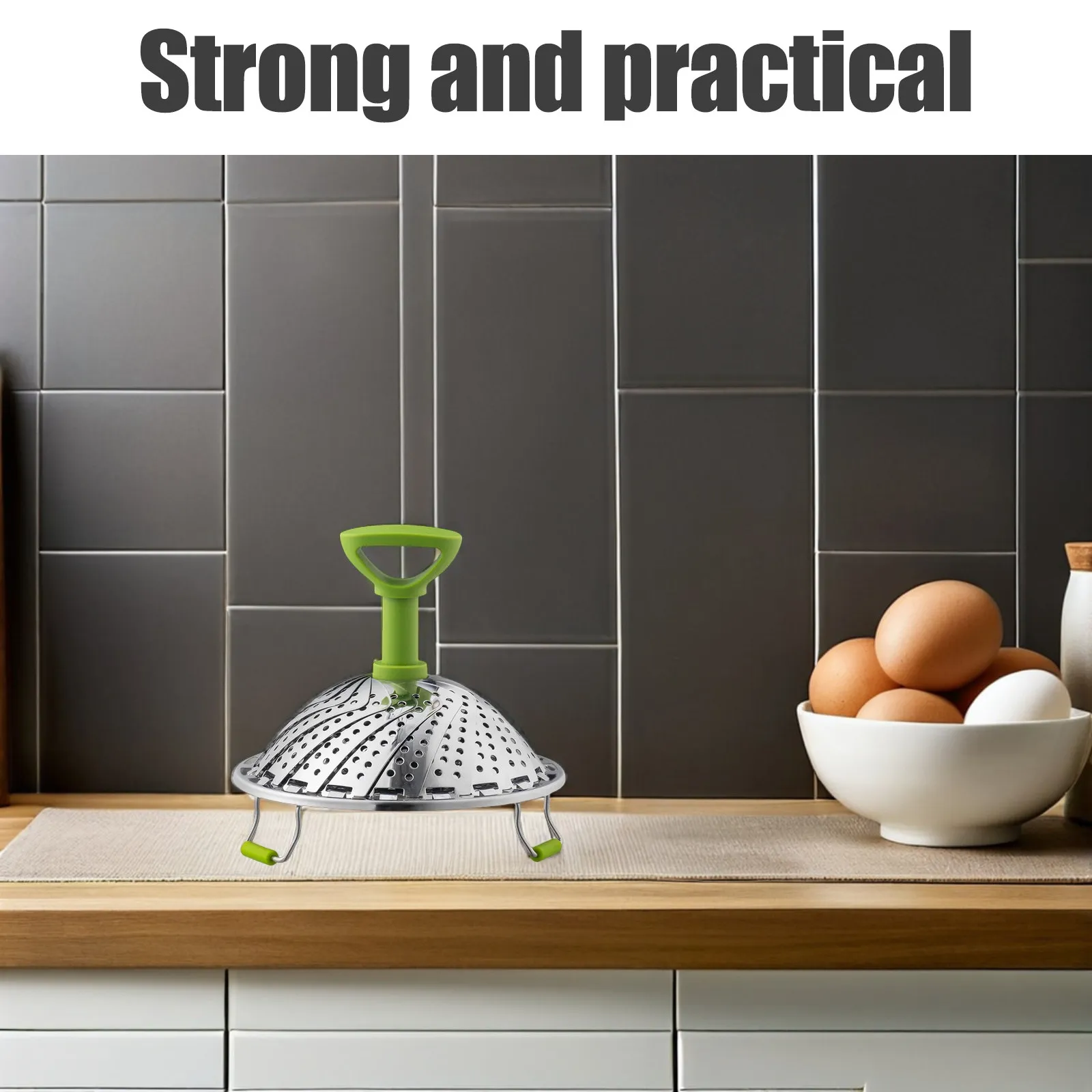 Stainless Steel Folding Steamer Basket 5.5–8.84 Inch for Travel, Compact Kitchens & Nutrient-Retaining Veggie Steaming