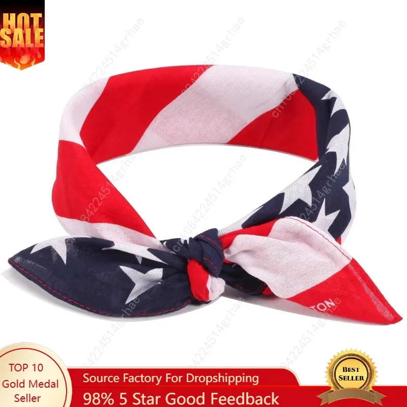 

Ardorchid American Flag Red White and Blue Bandana Headband USA Patriotic Headbands for Men and Women Neck and Face Scarf Head W