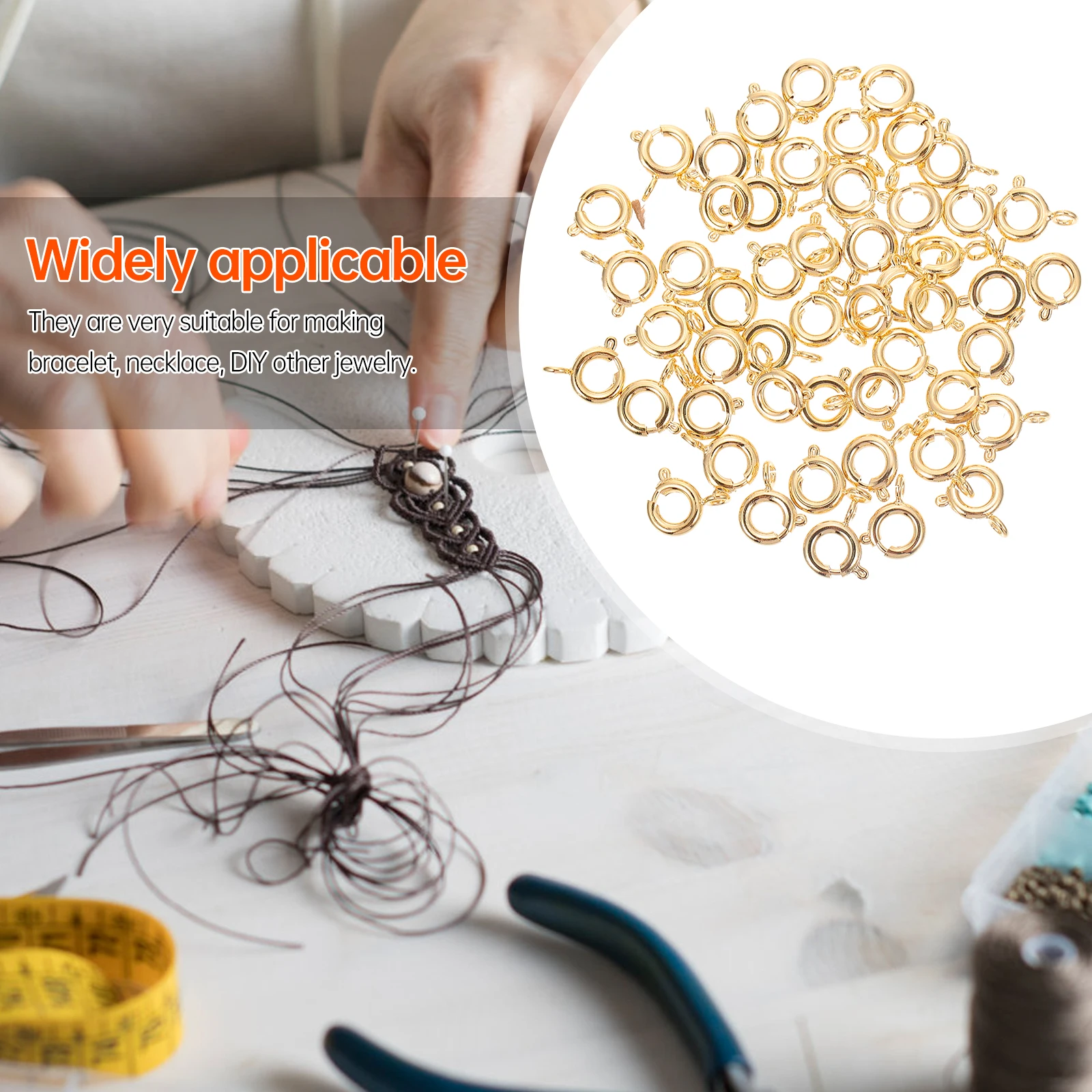 

50 Pcs Jewelry Making Kits Copper Spring Buckles Bracelet Clasps Connection DIY Metal Crafts Supplies Accessories