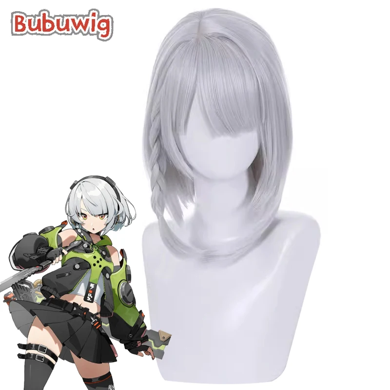 Bubuwig Synthetic Hair Anby Demara Cosplay Wigs Game Zenless Zone Zero Anby Demara 30cm Short Silver Gray Cos Wig Heat Resistant